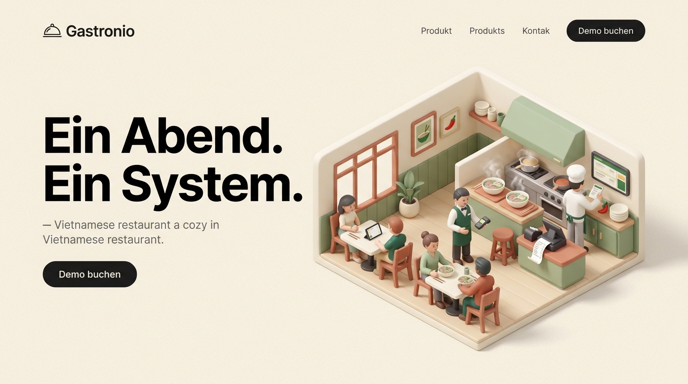 Gastronio Restaurant Isometric Scene